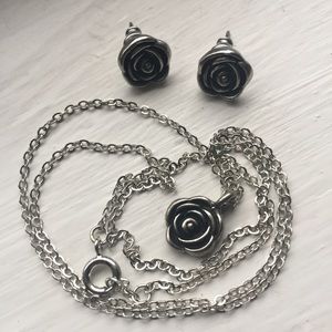 Channon Rose Necklace and Earing Jewelry Set